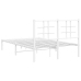 Estructura cama sin colchón con cabecero metal blanco 120x200cm