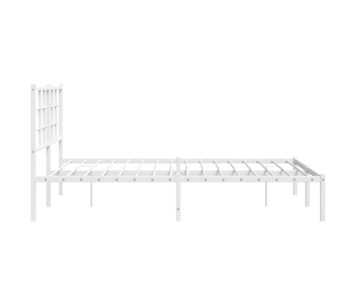 Estructura cama sin colchón con cabecero metal blanco 140x190cm