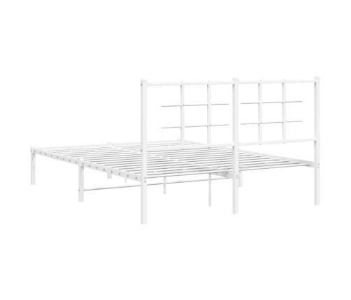 Estructura cama sin colchón con cabecero metal blanco 140x190cm