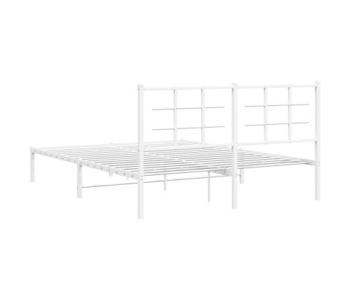 Estructura cama sin colchón con cabecero metal blanco 150x200cm