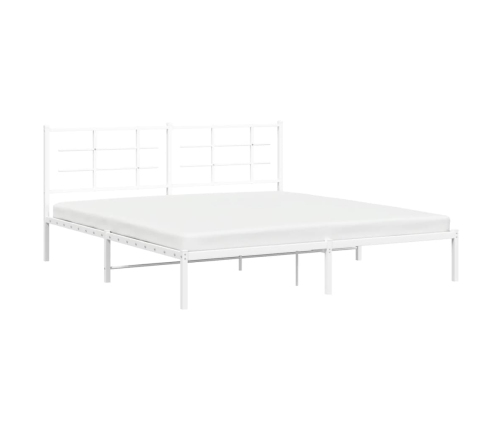 Estructura cama sin colchón con cabecero metal blanco 183x213cm