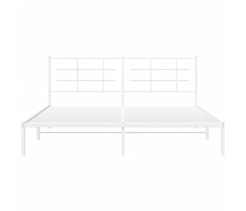 Estructura cama sin colchón con cabecero metal blanco 183x213cm