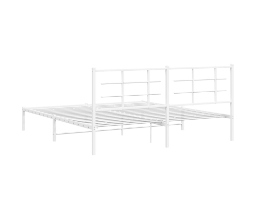 Estructura cama sin colchón con cabecero metal blanco 183x213cm