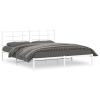 Estructura cama sin colchón con cabecero metal blanco 183x213cm