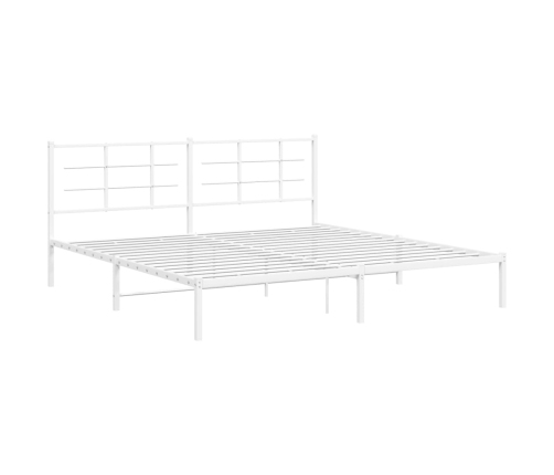 Estructura cama sin colchón con cabecero metal blanco 193x203cm