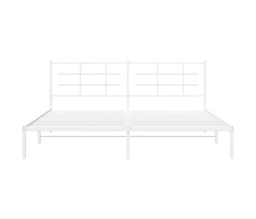 Estructura cama sin colchón con cabecero metal blanco 193x203cm