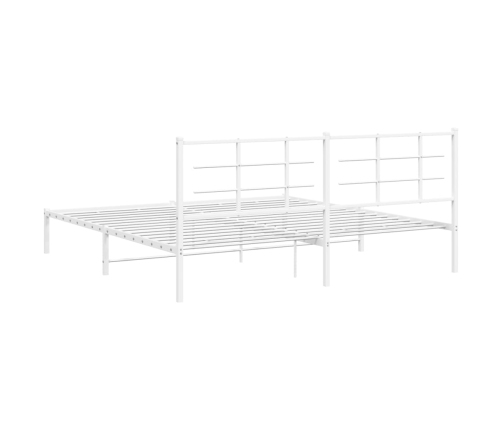 Estructura cama sin colchón con cabecero metal blanco 193x203cm