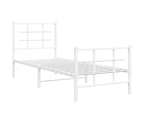 Estructura cama sin colchón con estribo metal blanco 75x190 cm