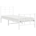 Estructura cama sin colchón con estribo metal blanco 75x190 cm