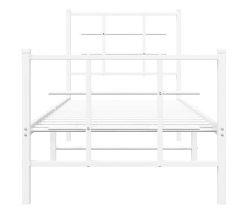 Estructura cama sin colchón con estribo metal blanco 75x190 cm