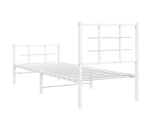 Estructura cama sin colchón con estribo metal blanco 75x190 cm