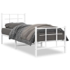 Estructura cama sin colchón con estribo metal blanco 75x190 cm