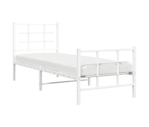 Estructura cama sin colchón con estribo metal blanco 80x200 cm