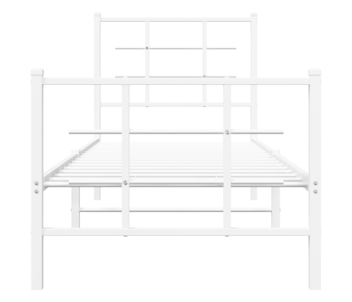 Estructura cama sin colchón con estribo metal blanco 80x200 cm