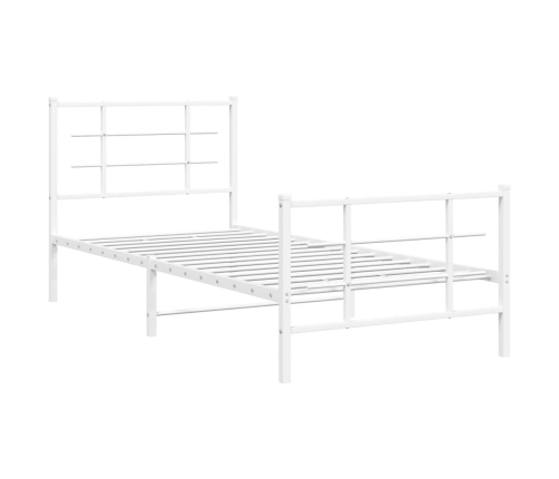 Estructura cama sin colchón con estribo metal blanco 90x190 cm