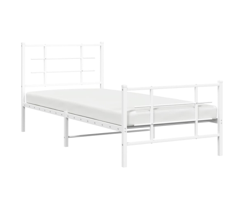 Estructura cama sin colchón con estribo metal blanco 90x190 cm