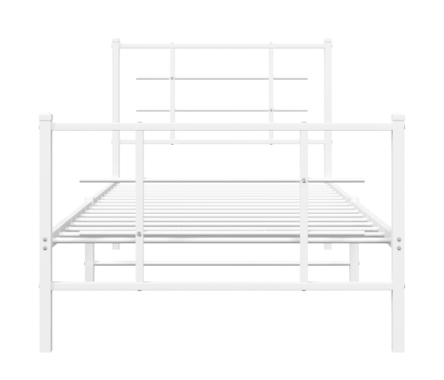 Estructura cama sin colchón con estribo metal blanco 90x190 cm