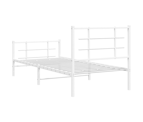 Estructura cama sin colchón con estribo metal blanco 90x190 cm