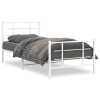 Estructura cama sin colchón con estribo metal blanco 90x190 cm