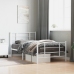 Estructura cama sin colchón con estribo metal blanco 100x190 cm
