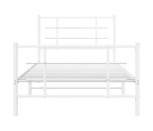 Estructura cama sin colchón con estribo metal blanco 100x190 cm
