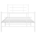 Estructura cama sin colchón con estribo metal blanco 100x190 cm