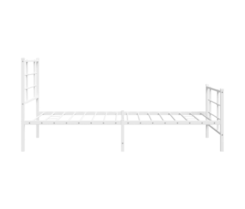 Estructura cama sin colchón con estribo metal blanco 100x190 cm
