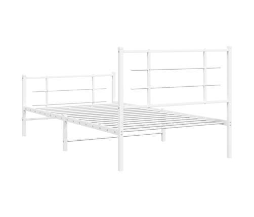 Estructura cama sin colchón con estribo metal blanco 100x190 cm