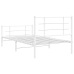 Estructura cama sin colchón con estribo metal blanco 100x190 cm