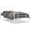 Estructura cama sin colchón con estribo metal blanco 100x190 cm