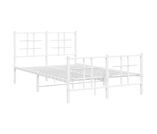 Estructura cama sin colchón con estribo metal blanco 120x190 cm