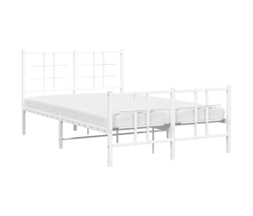 Estructura cama sin colchón con estribo metal blanco 120x190 cm