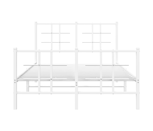 Estructura cama sin colchón con estribo metal blanco 120x190 cm