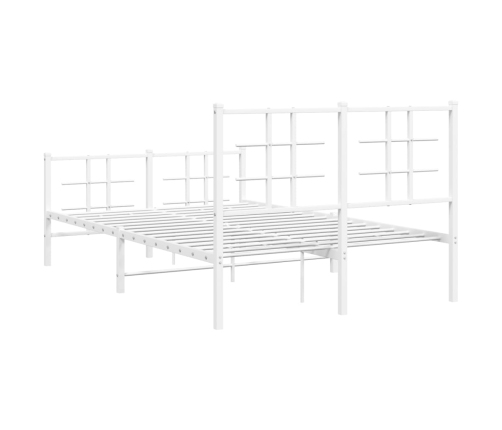 Estructura cama sin colchón con estribo metal blanco 120x190 cm