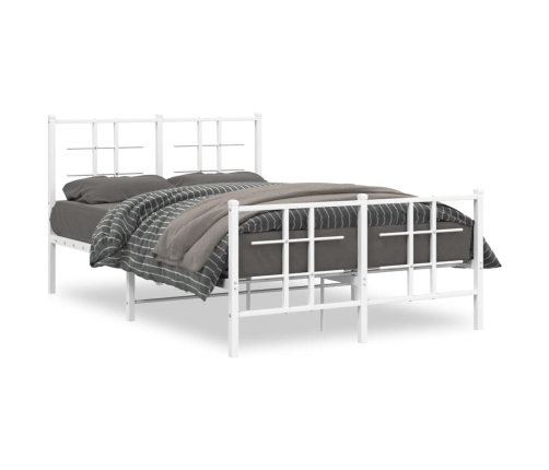 Estructura cama sin colchón con estribo metal blanco 120x190 cm