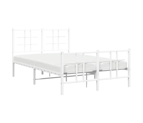 Estructura cama sin colchón con estribo metal blanco 120x200 cm