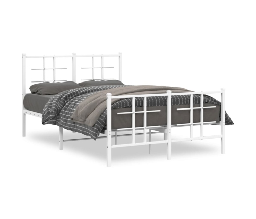 Estructura cama sin colchón con estribo metal blanco 120x200 cm