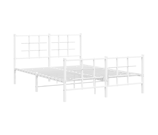 Estructura cama sin colchón con estribo metal blanco 135x190 cm