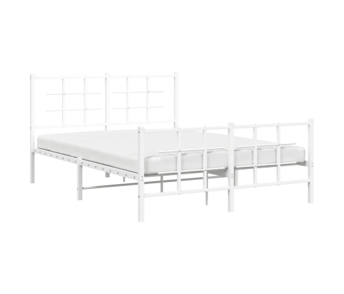 Estructura cama sin colchón con estribo metal blanco 135x190 cm