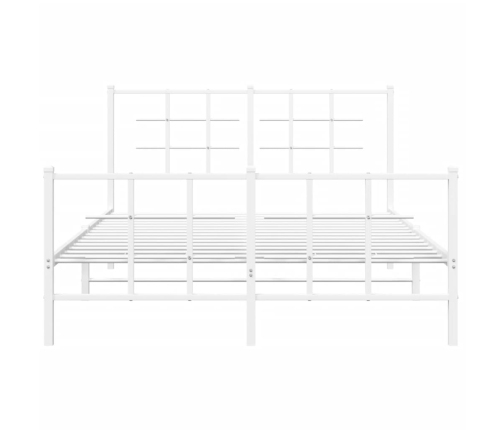 Estructura cama sin colchón con estribo metal blanco 135x190 cm