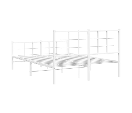 Estructura cama sin colchón con estribo metal blanco 135x190 cm