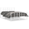 Estructura cama sin colchón con estribo metal blanco 135x190 cm