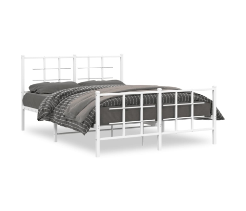 Estructura cama sin colchón con estribo metal blanco 135x190 cm