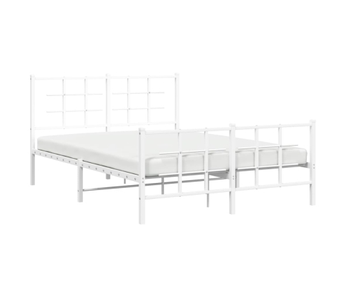 Estructura cama sin colchón con estribo metal blanco 140x200 cm