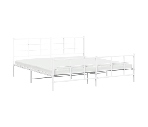 Estructura cama sin colchón con estribo metal blanco 193x203 cm