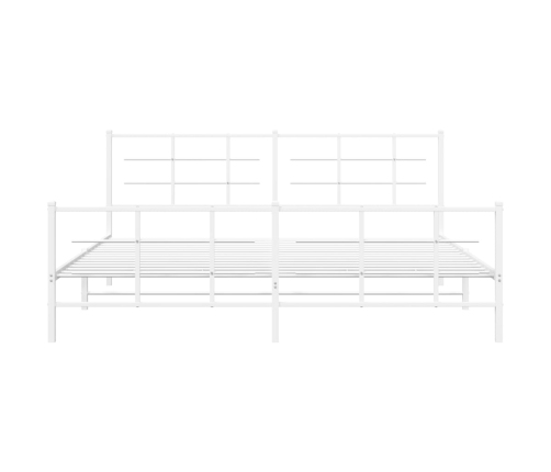 Estructura cama sin colchón con estribo metal blanco 193x203 cm