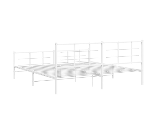 Estructura cama sin colchón con estribo metal blanco 193x203 cm