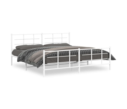 Estructura cama sin colchón con estribo metal blanco 193x203 cm