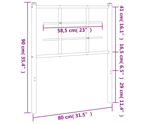 Cabecero de metal blanco 75 cm