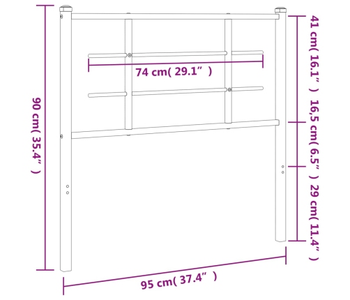 Cabecero de metal blanco 90 cm